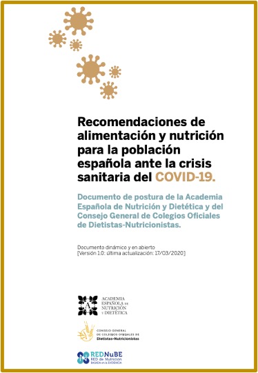COVID-19: Recomendaciones dietéticas ante el contagio y en el caso de pacientes leves